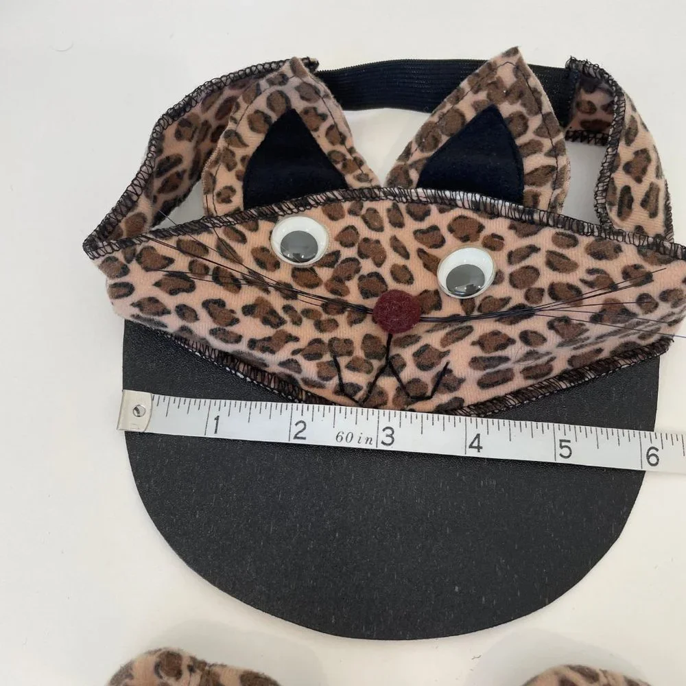 3 Pc Leopard Set Halloween Costume Hat, Skirt & Shoes